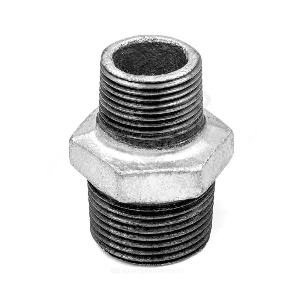 Ниппель переходной чугун оц Ду 25х20 (1"х3/4") НР Fittex PLUS
