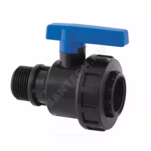 Кран шаровой компрессионный 1/2"x1/2" НР/ВР Ру10 RTP (РосТурПласт) 18377
