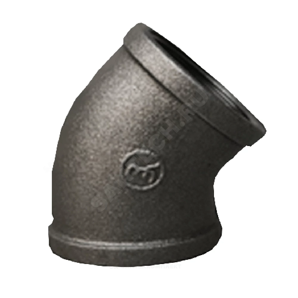 Угольник чугун Ду 40 (1 1/2") ВР/ВР 45гр Fittex PLUS
