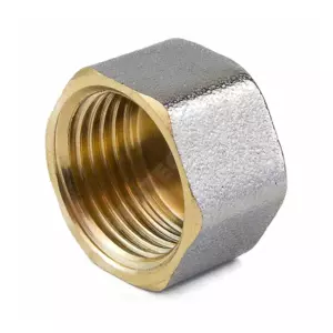 Заглушка латунь никель Ду 32 (1 1/4") ВР 9016 ГОСТ 32585-2013 Aquasfera 9016-04