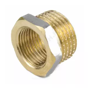 Футорка латунь никель Ду 15х10 (1/2"х3/8") НР/ВР 9024 ГОСТ 32585-2013 Aquasfera 9024-01