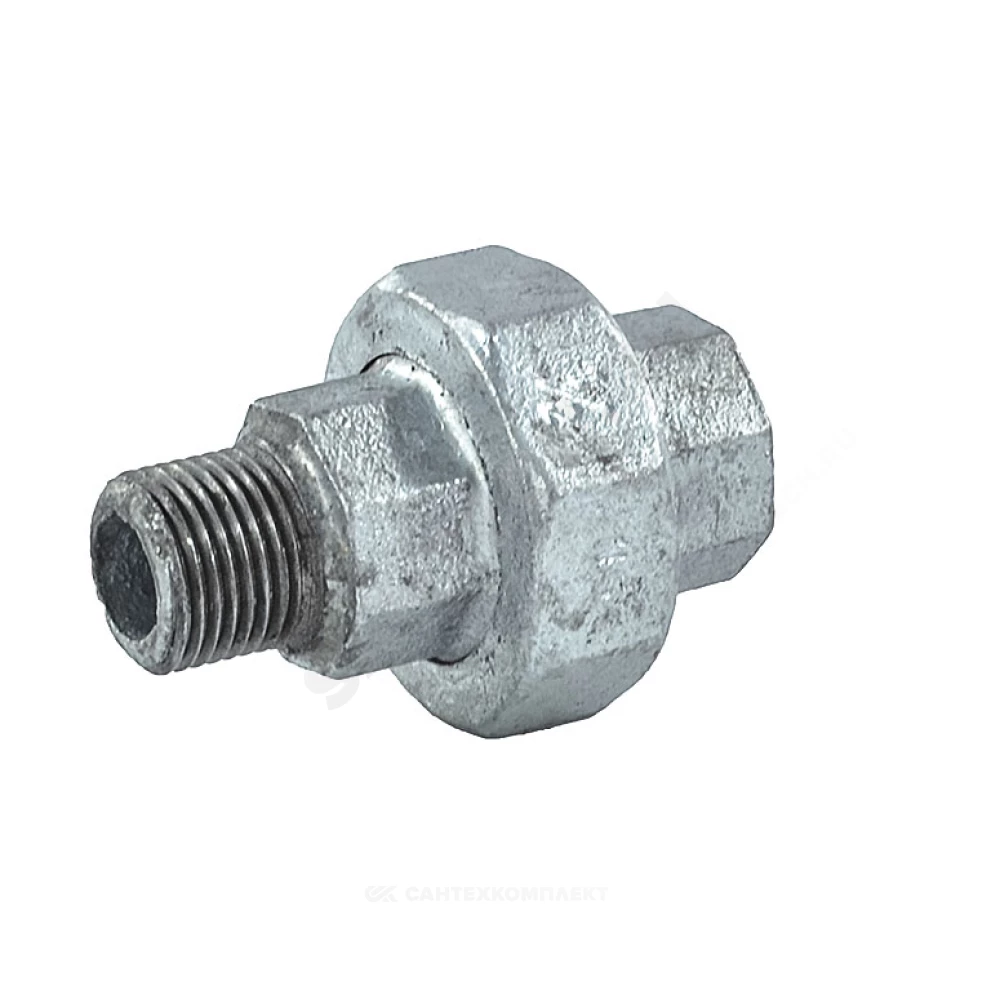 Соединитель прямой американка чугун оц Ду 32 (1 1/4") ВР/НР Fittex PLUS