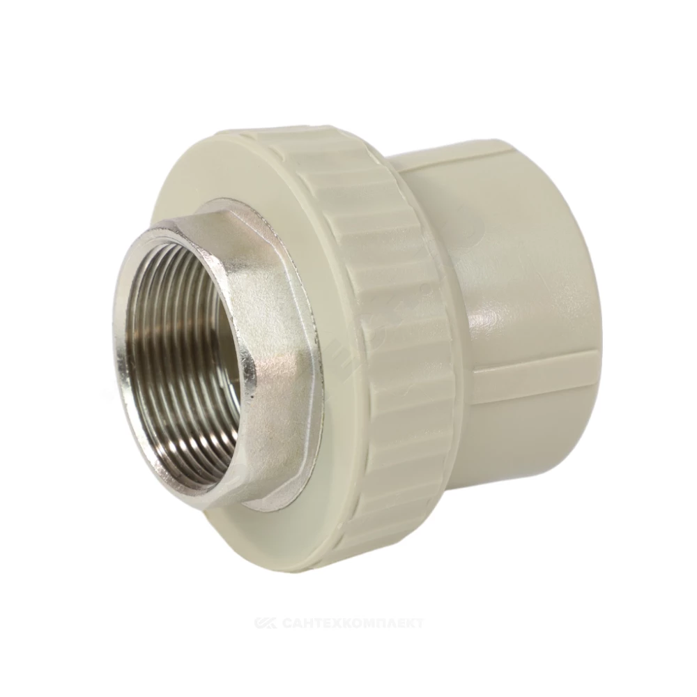 Муфта PP-R комбинированная под ключ серая Дн 75х2 1/2" ВР VALFEX 10134075Г