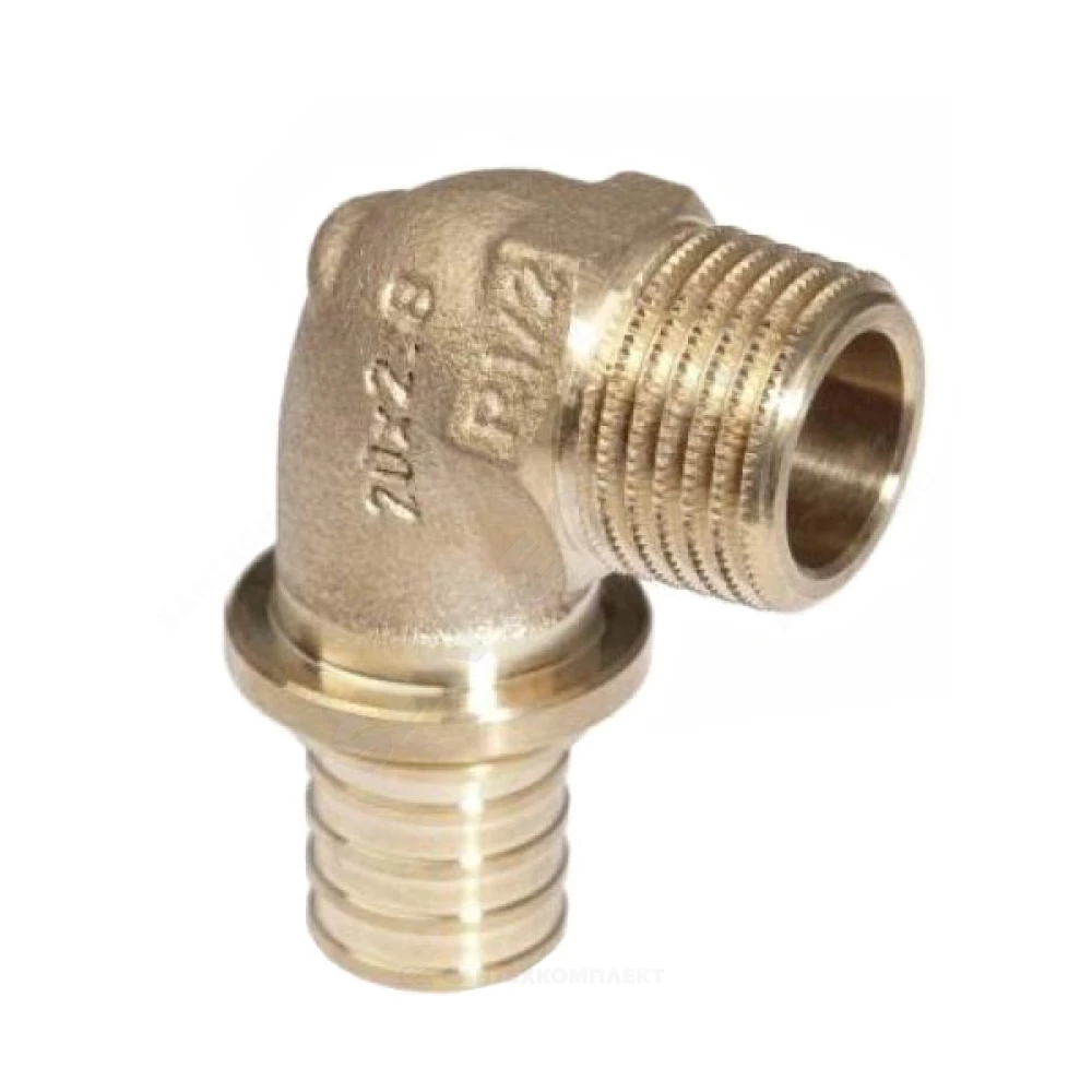 Угольник для PE-X труб аксиальный бронза Дн 20х3/4" НР RAUTITAN RX+ Rehau 14563491001 (13660901001)