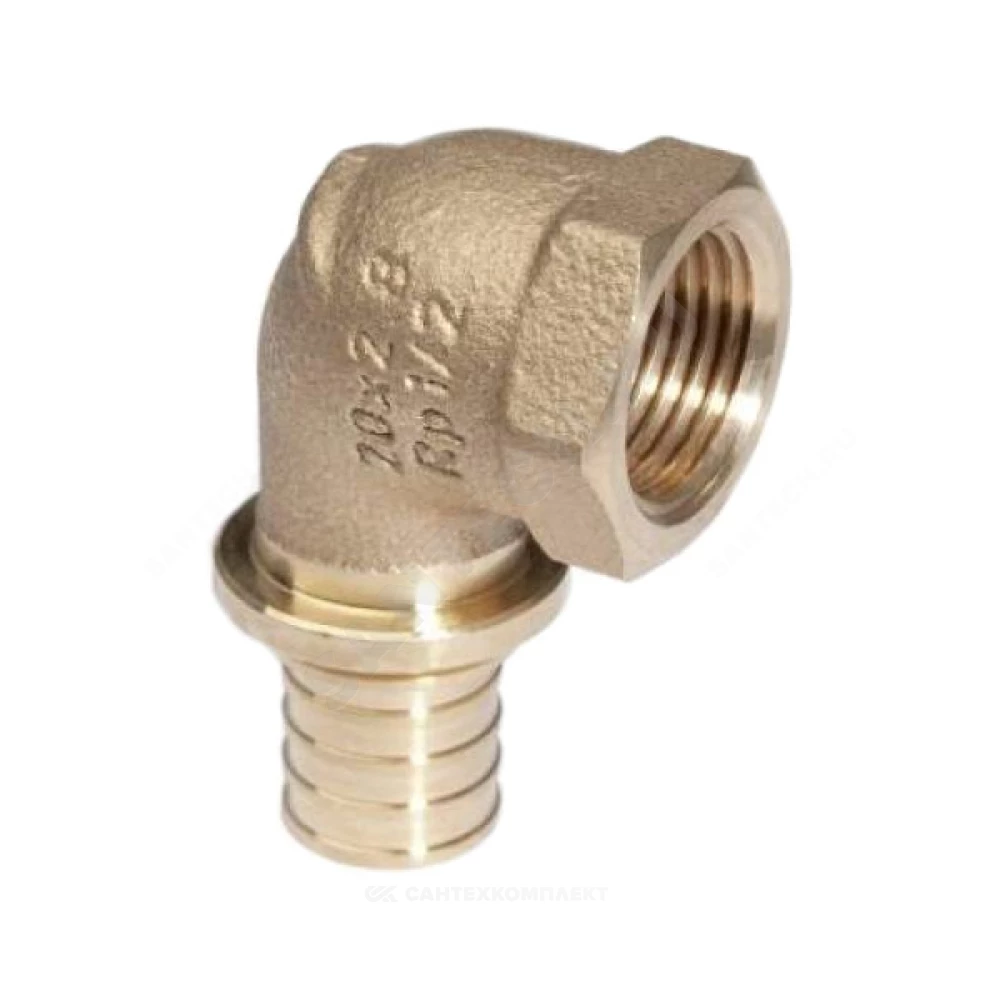 Угольник для PE-X труб аксиальный бронза Дн 16х1/2" ВР RAUTITAN RX+ Rehau 14563531001 (13660941001)