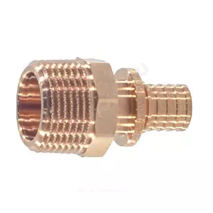 Муфта для PE-X труб аксиальная бронза Дн 16х1/2" НР RAUTITAN RX+ Rehau 14563111001