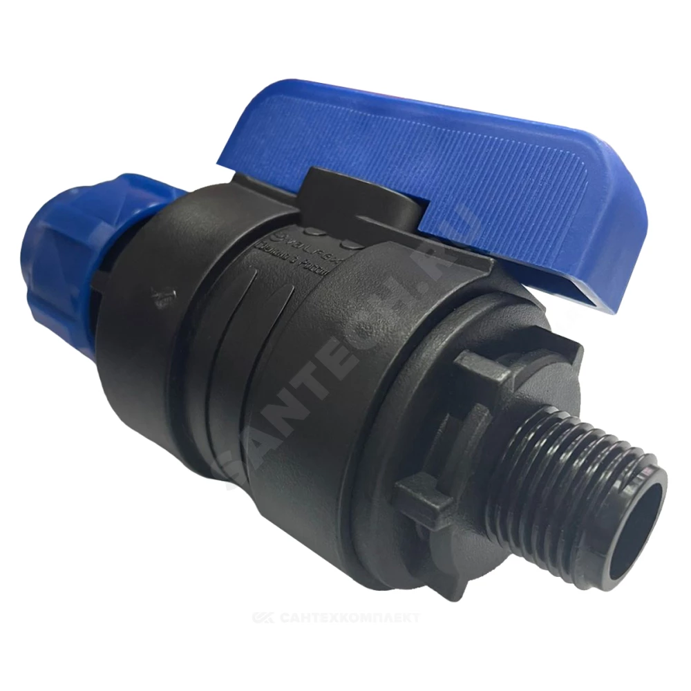 Кран шаровой компрессионный Дн 32х1/2" НР Ру16 VALFEX 1210012632012