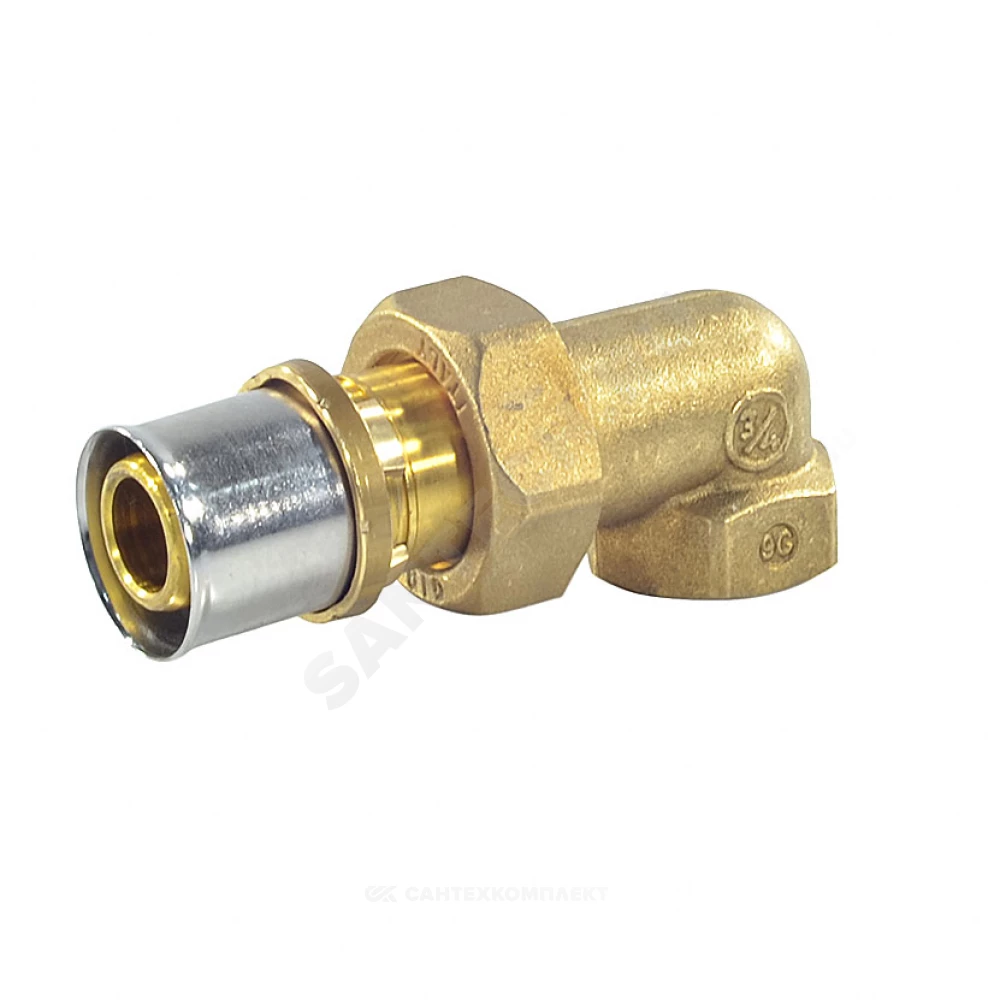 Угольник разъемный МП/PE-X латунь пресс Дн 16х1/2"х90гр ВР RM19 Giacomini RM19Y037