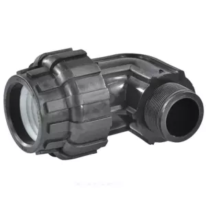 Отвод компрессионный ПЭ Дн 63х1 1/2"х90гр НР ТПК-АКВА 100263112
