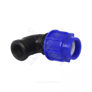 Отвод компрессионный ПЭ Дн 63х1 1/4"х90гр ВР Ру16 ТПК-АКВА 50026114