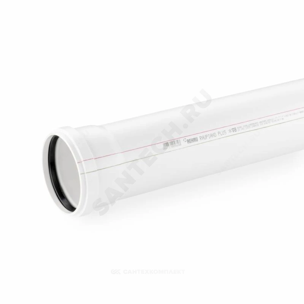 Труба PP-H с раструбом бесшумная белая RAUPIANO PLUS Дн 110х2,7 б/нап L=3,0м в/к Rehau 11203241222