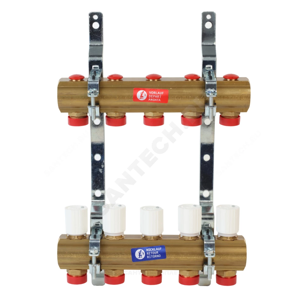 Группа коллекторная латунь 1" ВР/ВР 12 вых НР под адаптер с седлом 18мм R553D Giacomini R553ZY012