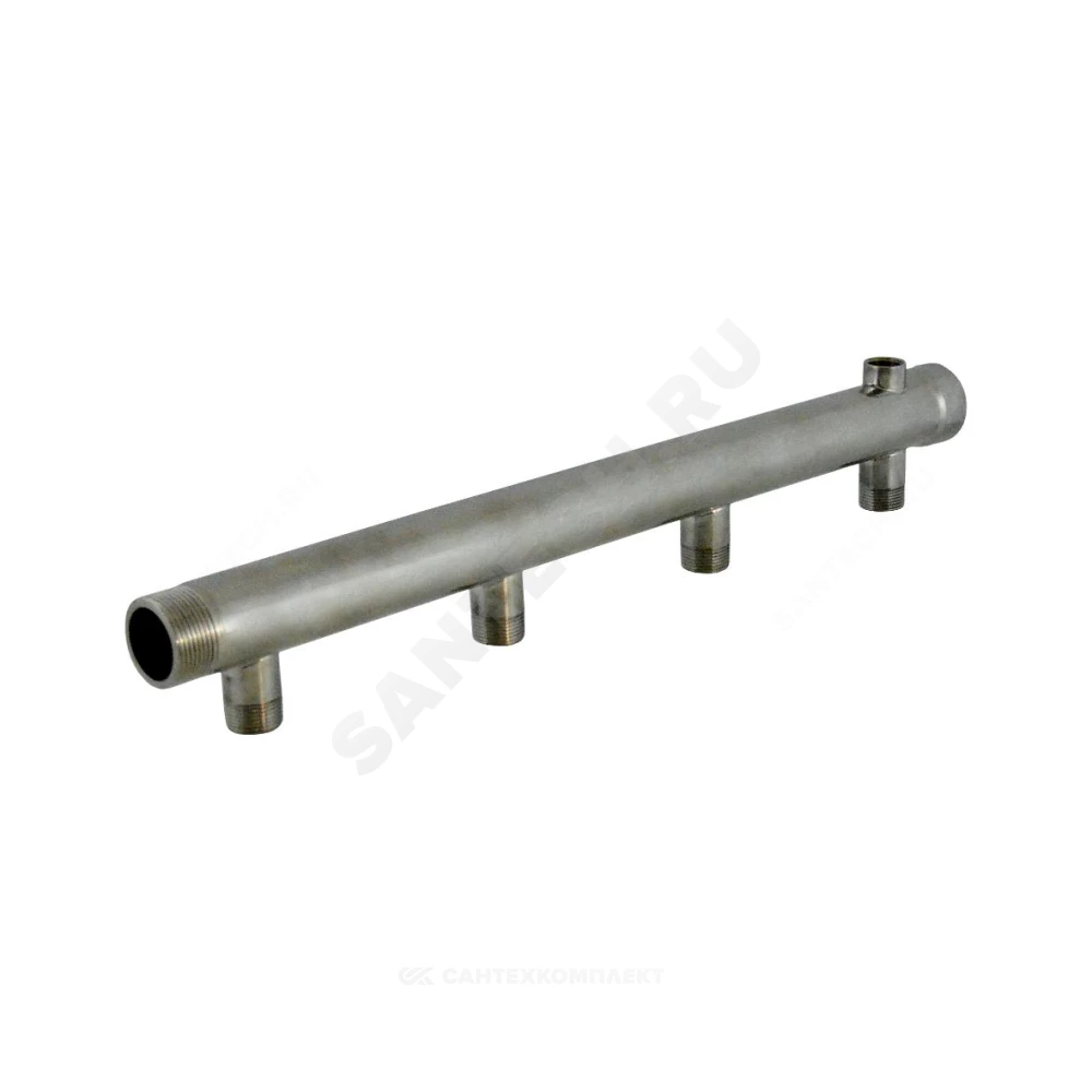 Коллектор нержавеющая сталь Ду 32 1 1/4" ВР/НР на 6 вых 3/4" НР м/о 150мм Элит-Металл 3204