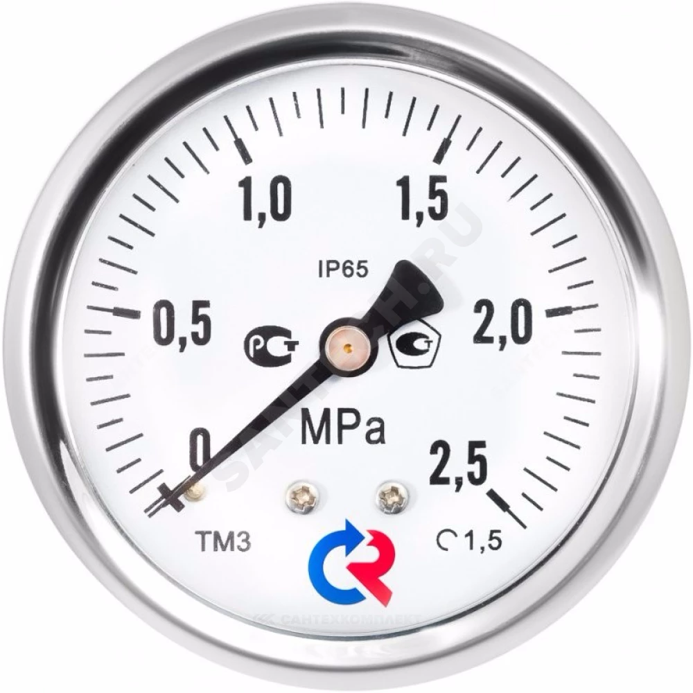 Манометр гидрозаполненный ТМ-320Т.10 осевой Дк63мм 0-1,0 МПа кл.1,5 G1/4" глицерин Росма 00000026326