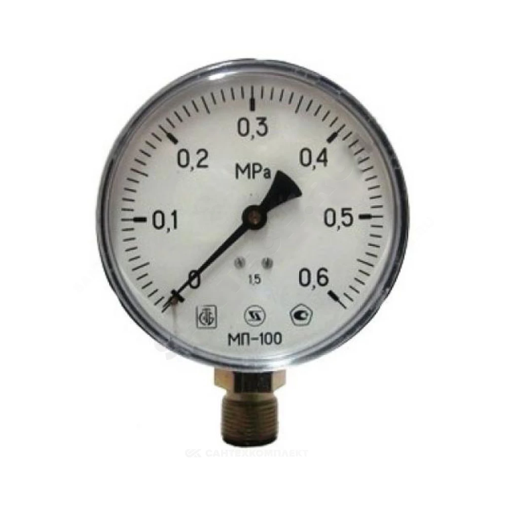 Манометр МП-100 радиальный Дк100мм 0-0,4 МПа кл.1,5 G1/2" ЗАВОД ТЕПЛОТЕХНИЧЕСКИХ ПРИБОРОВ