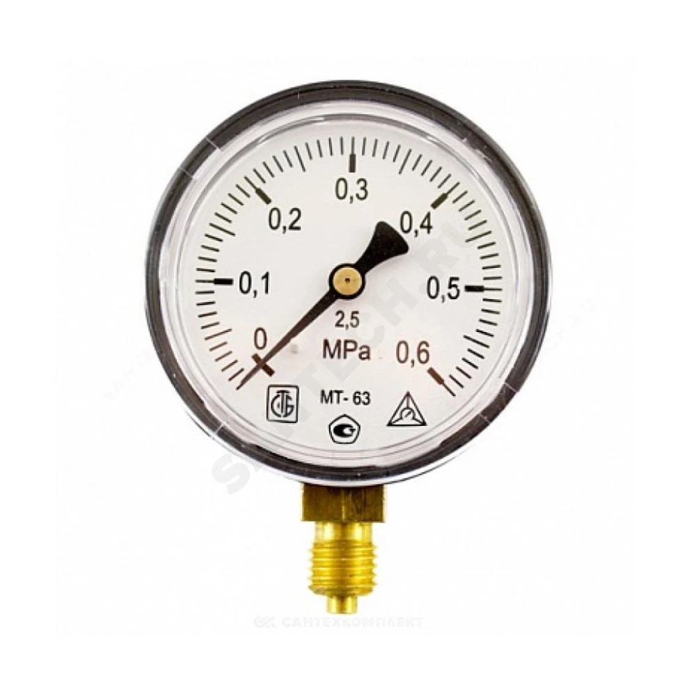 Манометр МП-63 радиальный Дк63мм 0-1,0 МПа кл.2,5 G1/4" ЗАВОД ТЕПЛОТЕХНИЧЕСКИХ ПРИБОРОВ