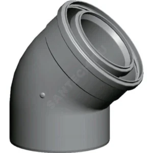 Отвод коаксиальный 80/125 мм 87 гр Wolf 2651471