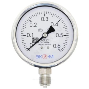 Манометр МД 90 радиальный Дк100мм 0-0,6 МПа кл.1,0 G1/2" глицерин ЭКОМЕРА МД90-100-G-0,6МПа