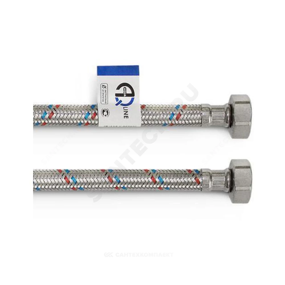 Подводка гибкая для воды нержавеющая оплетка 1/2" г-г L=4м AQUALINE 02356