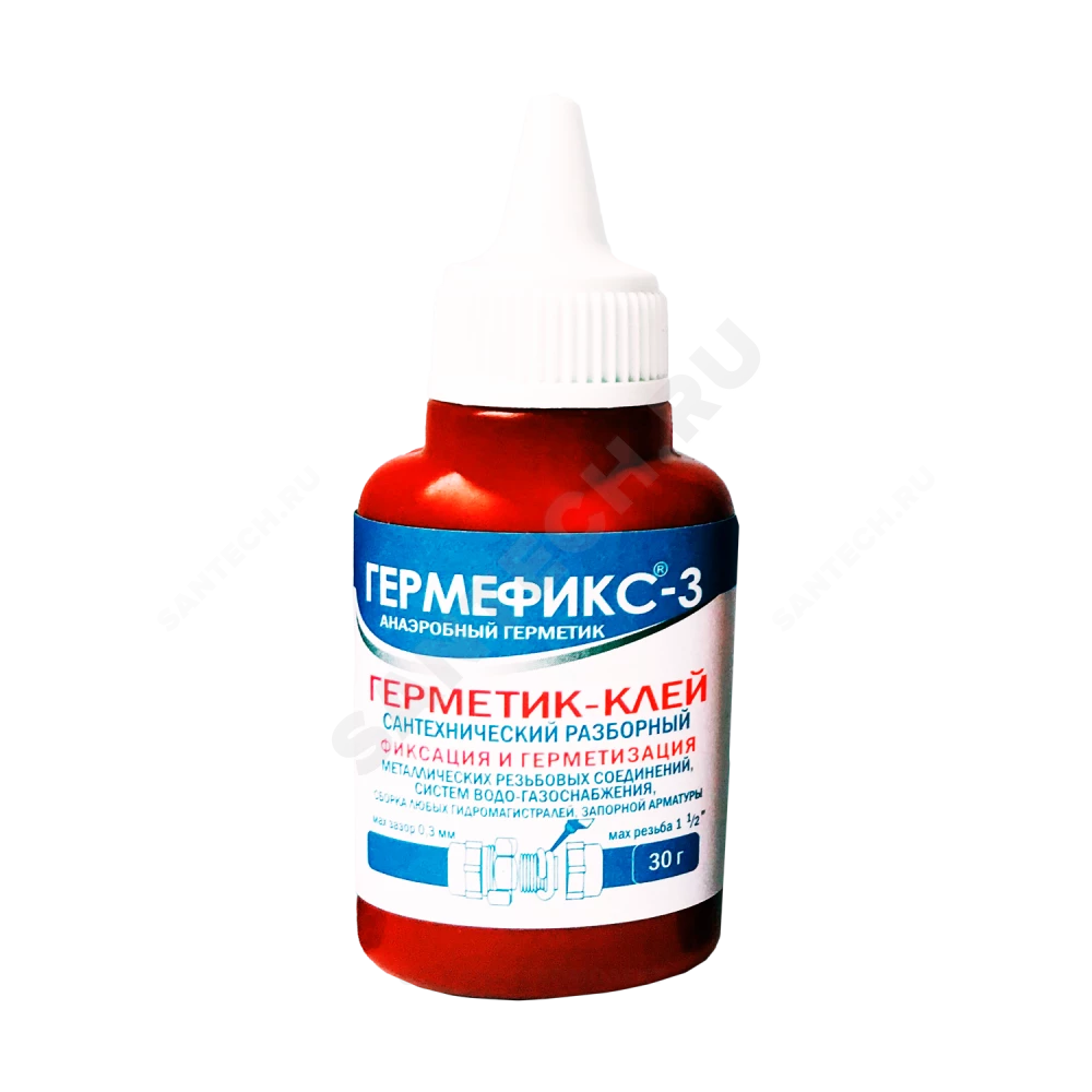 Клей-герметик анаэробный разборный Гермефикс-3 флакон 30гр Гермефикс