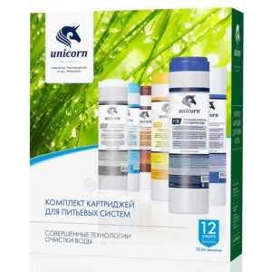 Комплект картриджей PS1005+FCA+FCFE(Обезжелезивание) 3-ст 5 мкм Slim Line 10" Unicorn K-FE