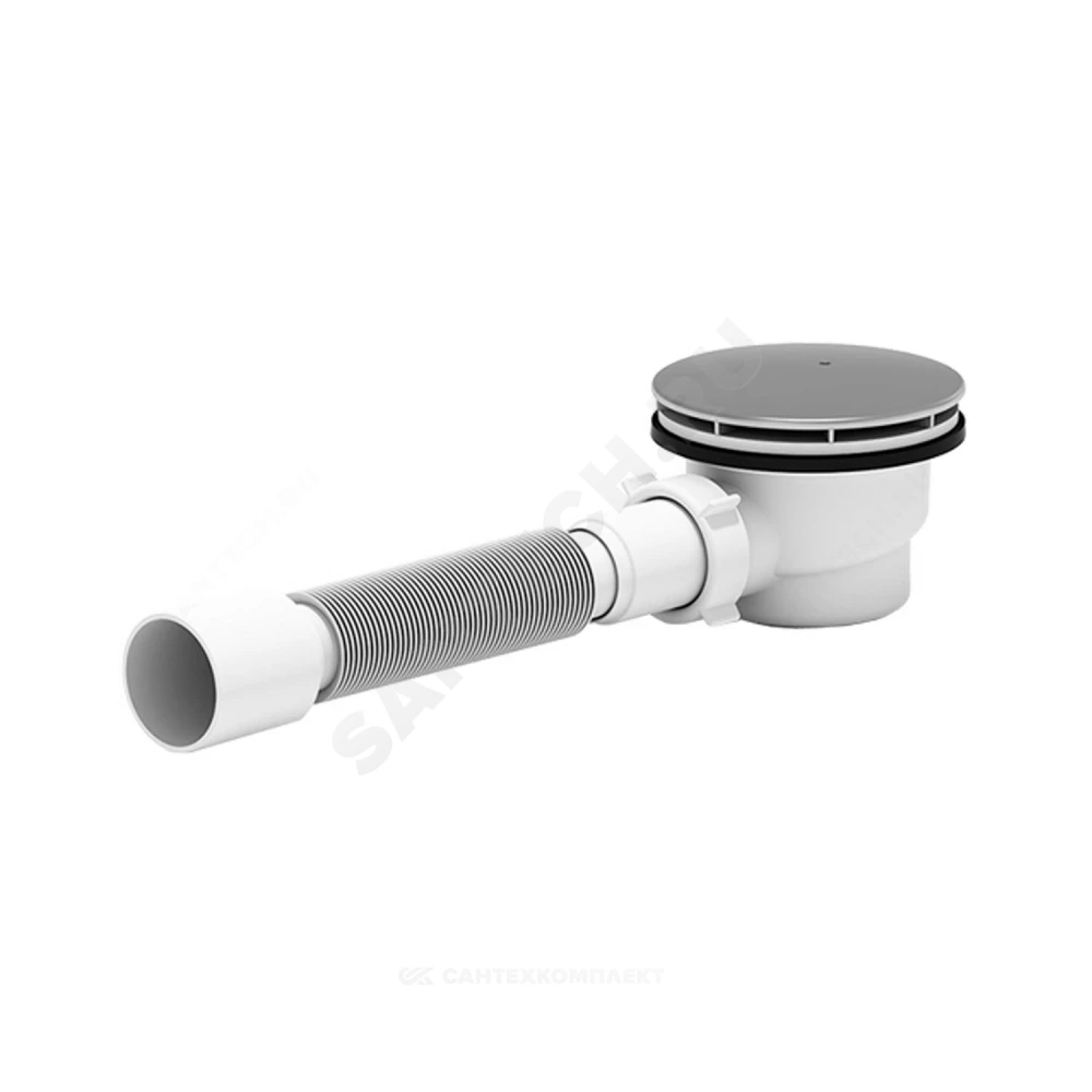 Сифон для поддона 1 1/2"x90/40 h=65мм с гофрой 40х50 слив крышка D=115мм АНИ Пласт E325C