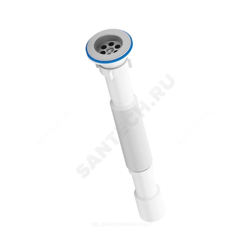Сифон для умывальника гофрированный 1 1/4"x32/40 выпуск с нержавеющей решёткой D=65мм АНИ Пласт G207