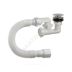 Сифон для поддона регулируемый 1 1/2"x50/40 с гофрой 40х40/50 слив клапан "клик-клак" (грибок), пробка D=70мм Орио А-25589