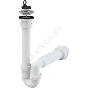 Сифон для кухонной мойки трубный 1 1/2"x40 с прямой трубкой выпуск с нержавеющей решёткой D=70мм Alca Plast A800-DN50