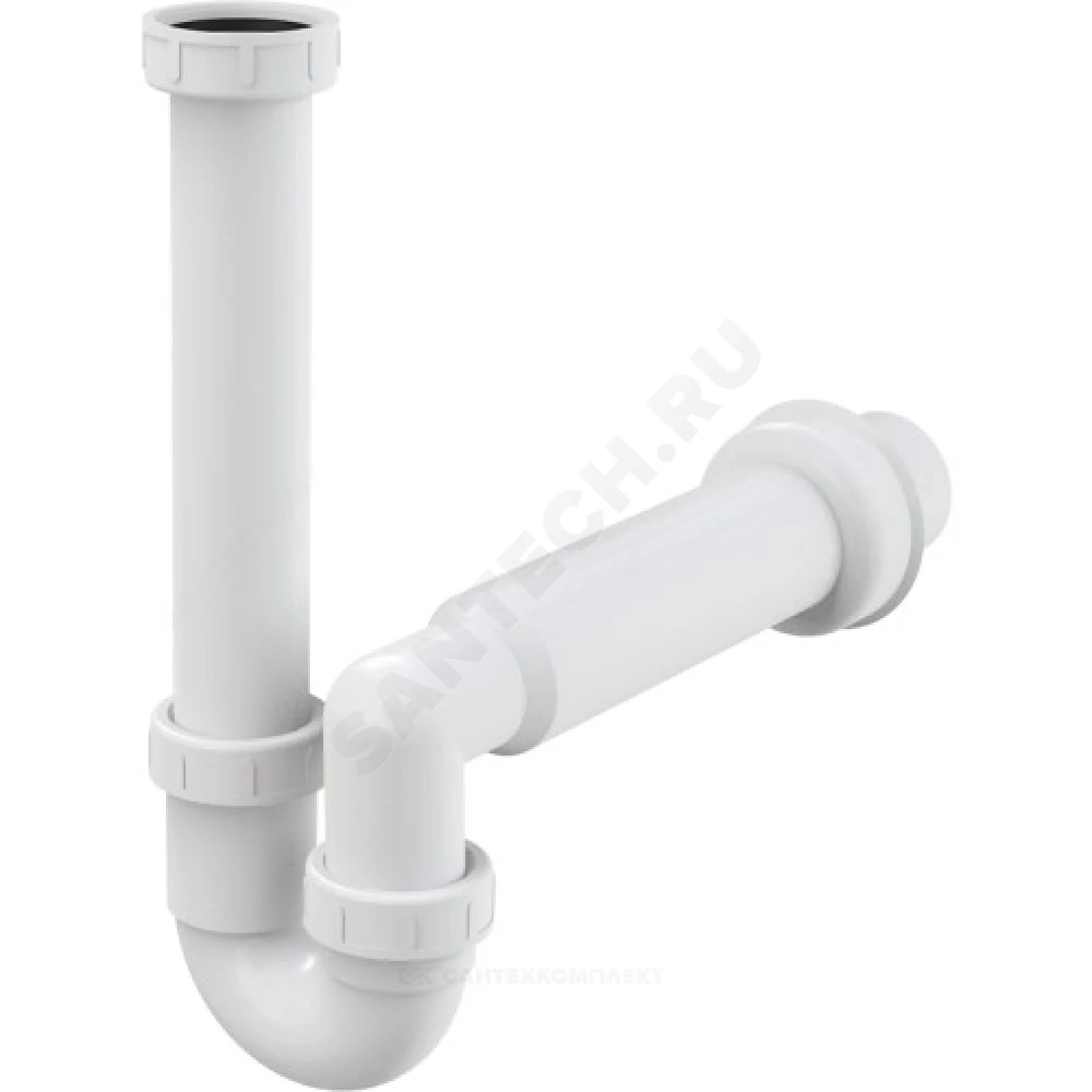 Сифон для кухонной мойки трубный 1 1/2"x40 с прямой трубкой без выпуска Alca Plast A80-DN50