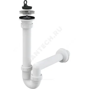 Сифон для кухонной мойки трубный 1 1/2"x40 с прямой трубкой 40 выпуск с нержавеющей решёткой D=70мм Alca Plast A800-DN40