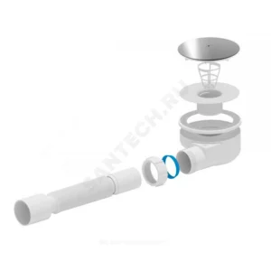Сифон для поддона 1 1/2"x90/40 h=53мм с гофрой 40х50 слив крышка D=115мм АНИ Пласт E355C