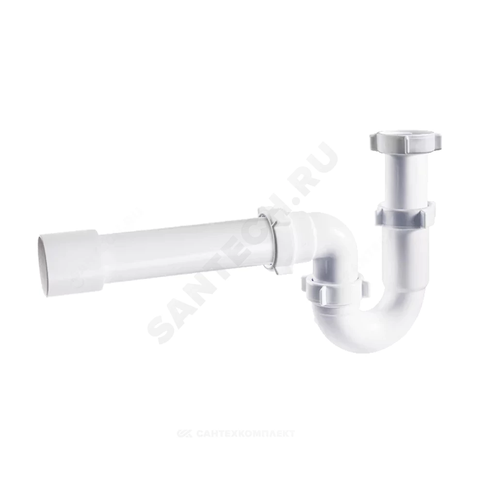 Сифон для кухонной мойки трубный 1 1/2"x40 с прямой трубкой без выпуска Орио S-40021