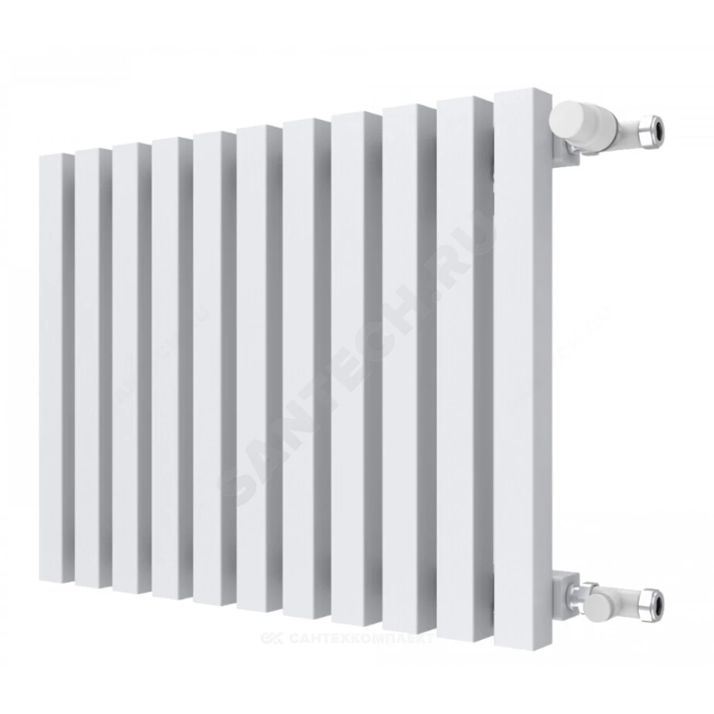 Радиатор трубчатый QUADRUM 30 V 1-500 41 секция с боковой подводкой ВР G 1/2" с кронштейнами RAL1T104S9016 (Белый МУАР) КЗТО